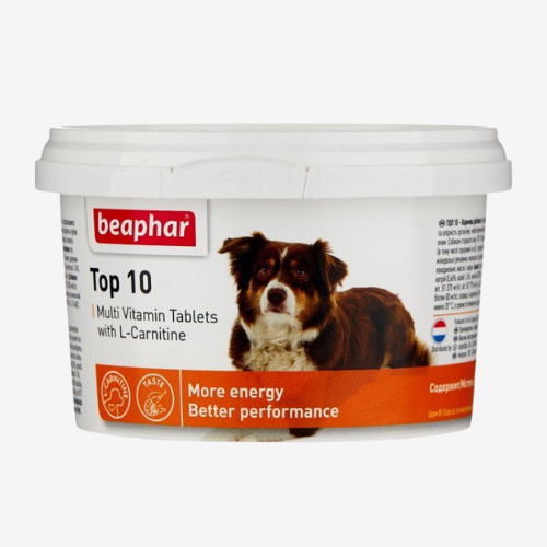 Beaphar Doggy's Top 10 cu L-carnitină pentru Câini, 180 buc – Supliment Premium pentru Câini