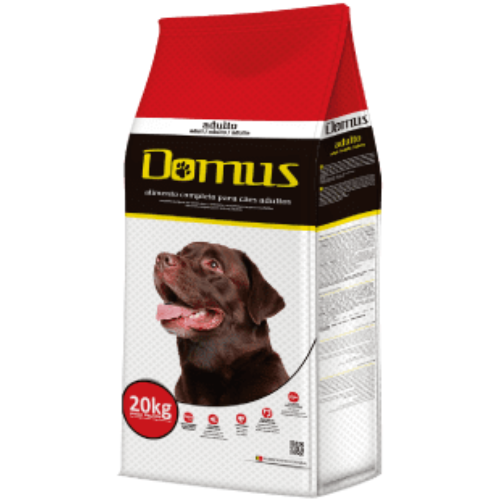 hrană pentru câini adulți DOMUS Adult Dog" și "DOMUS Adult Dog pentru sănătatea și energia câinilor."