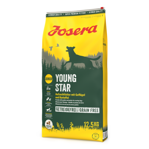 „Hrană uscată Josera Dog YoungStar 12.5 kg pentru cățeluși – formulă fără cereale, cu carne de pasăre și cartofi pentru o creștere sănătoasă.”