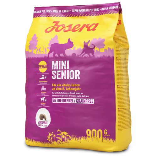 hrană pentru câini seniori Josera Mini Senior” și „Josera Mini Senior 900 g pentru câini de talie mică