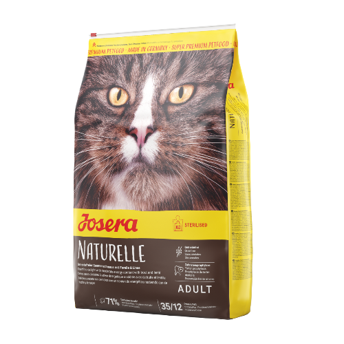 hrană fără cereale pentru pisici Josera Naturelle” și „Josera Naturelle 4,25 kg cu rață și somon pentru pisici adulte.