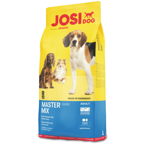 hrană completă pentru câini JosiDog Master Mix” și „JosiDog Master Mix 15 kg pentru câini adulți