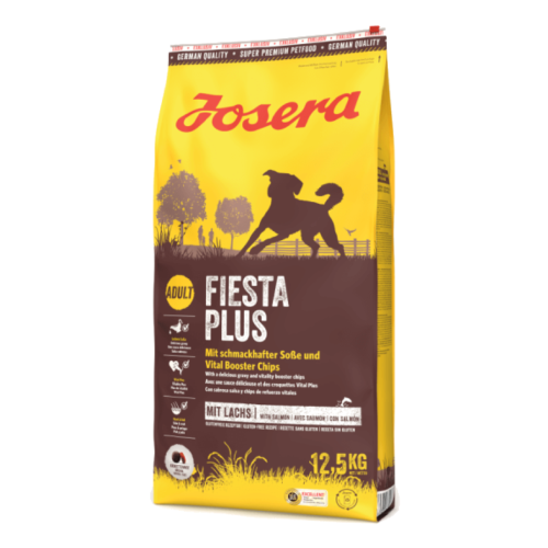 Hrană uscată Josera FiestaPlus 12,5 kg – cu granule delicioase și sos, ideală pentru câinii adulți