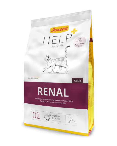"Josera HELP Renal 2 kg – Hrană uscată pentru câini cu probleme renale, ajutând la protejarea rinichilor și susținerea unei digestii sănătoase."