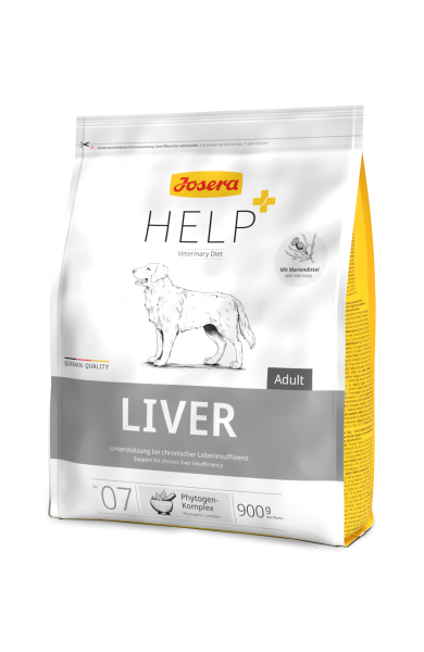 „Hrană uscată Josera Help Liver Dog Dry 900 g pentru câini cu afecțiuni hepatice – susține sănătatea ficatului și digestia ușoară.”