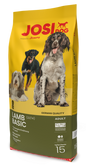 "JosiDog Lamb Basic – Hrană completă pentru câini adulți cu carne de miel, ideală pentru câinii cu sensibilități alimentare sau alergii."
