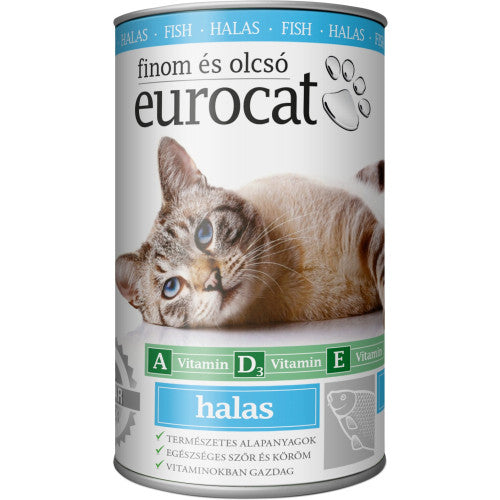 EuroCat Pește hrană umedă pentru pisici bucăți în jeleu cu pește 415 g